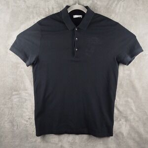 Versace Collection Medusa Head Logo Royal Black Cotton Men's Polo Shirt Size L